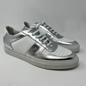 Common Projects Shoes Mens 12 Bball Silver White Leather Low Top Sneakers